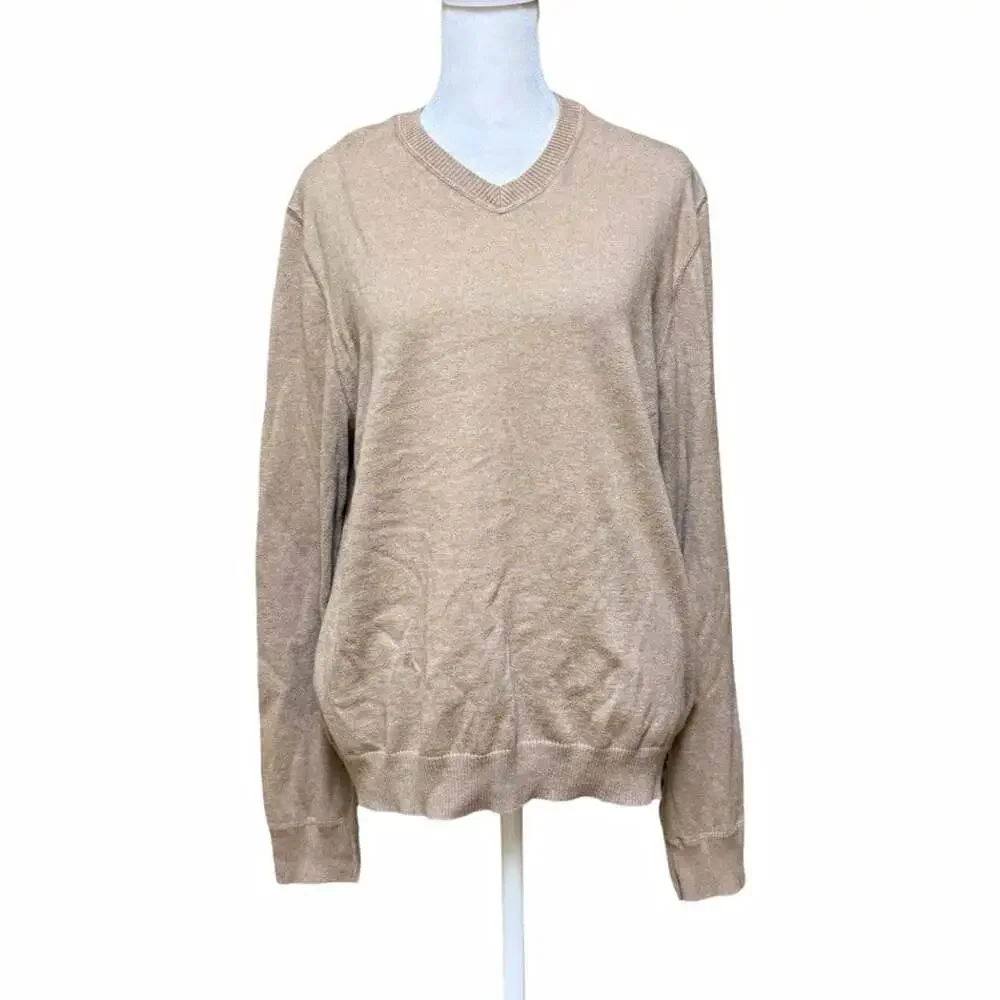 Banana Republic Cotton Cashmere Knit V-Neck Pullover Sweater Men’s M Beige